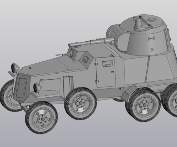 3D модель Бронеавтомобиль БА-10 (упрощённая для 3D принтера)