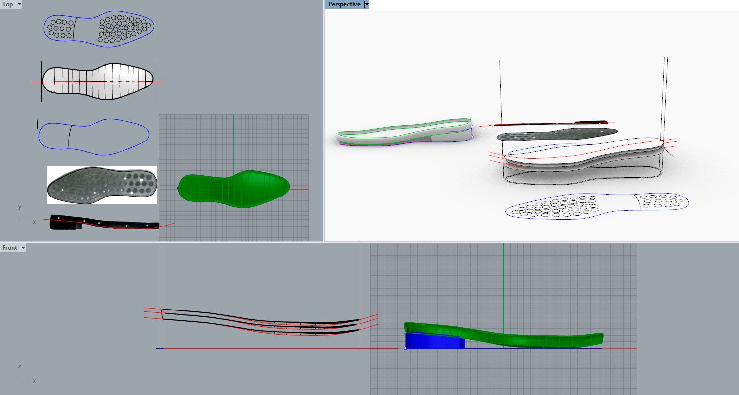 3D модель Построение 3D модели подошвы мужских туфлей