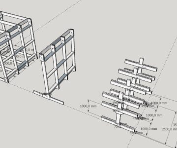 3D модель Рама стеллажа из доски