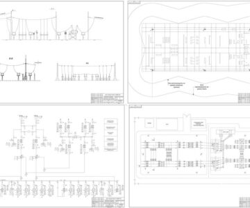 Чертеж Понижающая подстанция 220/35/10 кВ с разработкой индивидуальной части проекта анализ грозозащиты ОРУ 220 кВ