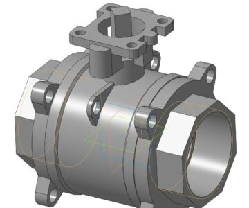 3D модель Кран шаровой Dn65 под привод (без привода) резьбовой