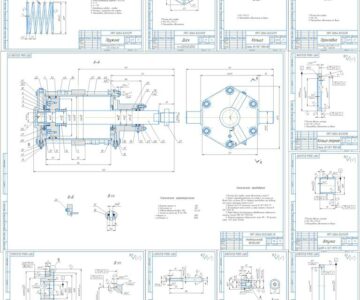 Чертеж Пневмоцилиндр ф250х300 для тяжелых режимов работы