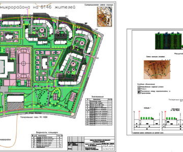 Чертеж Проект планировки жилого микрорайона