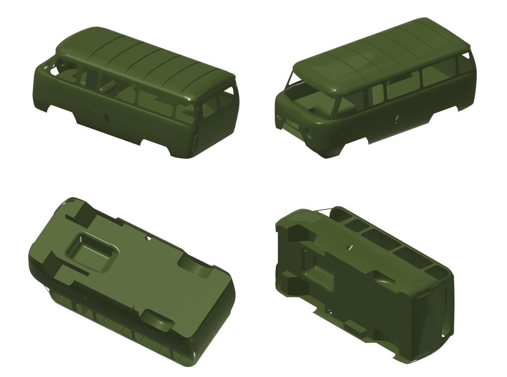 3D модель Модель кузова УАЗ-452 "Буханка" (габаритная) Масштаб 1:1