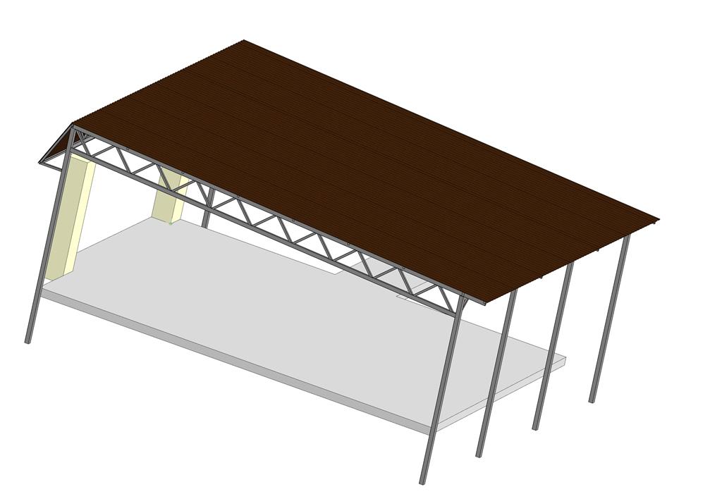3D модель Навес для стоянки автомобилей