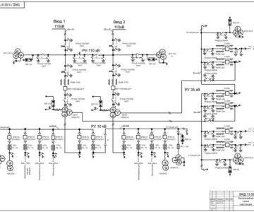 Чертеж Однолинейная схема электрической (трансформаторной ) подстанции