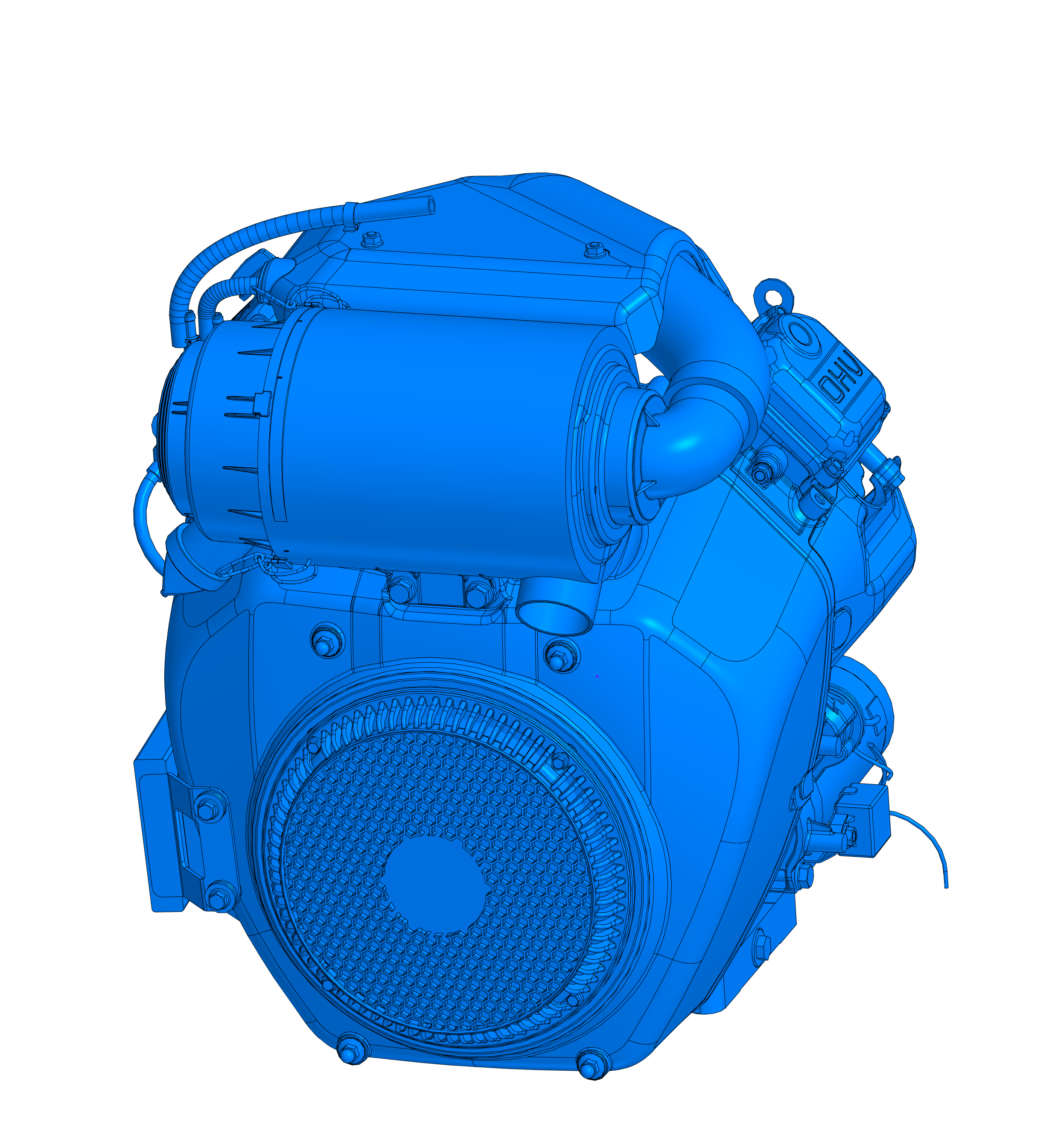 3D модель 3D модель двигателя Zongshen GB1000-1T90QA101-06