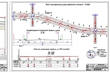 Чертеж Проектирование основных элементов городских улиц и дорог