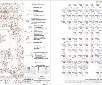 Чертеж Организация рельефа территории группы жилых домов