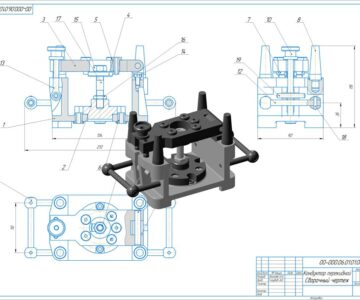 3D модель Кондуктор перекидной 00-000.06.01.01.00 - Построение 3D-моделей сборки и подготовка технической документации на сборочную единицу. Кондуктор перекидной