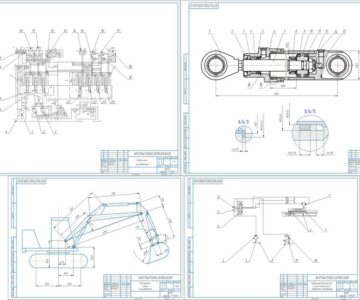Чертеж Расчёт гидропривода  механизмов одноковшового экскаватора