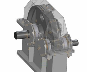 3D модель Редуктор цилиндрический одноступенчатый U=5,0