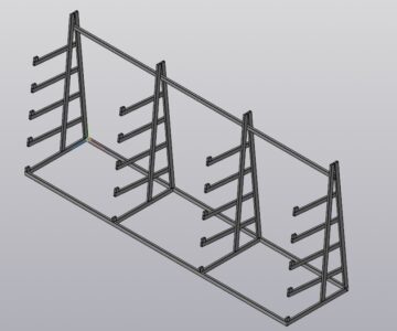 3D модель Стеллаж из труб 4500х1060х2005 мм