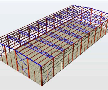 3D модель Металлический каркас ангара