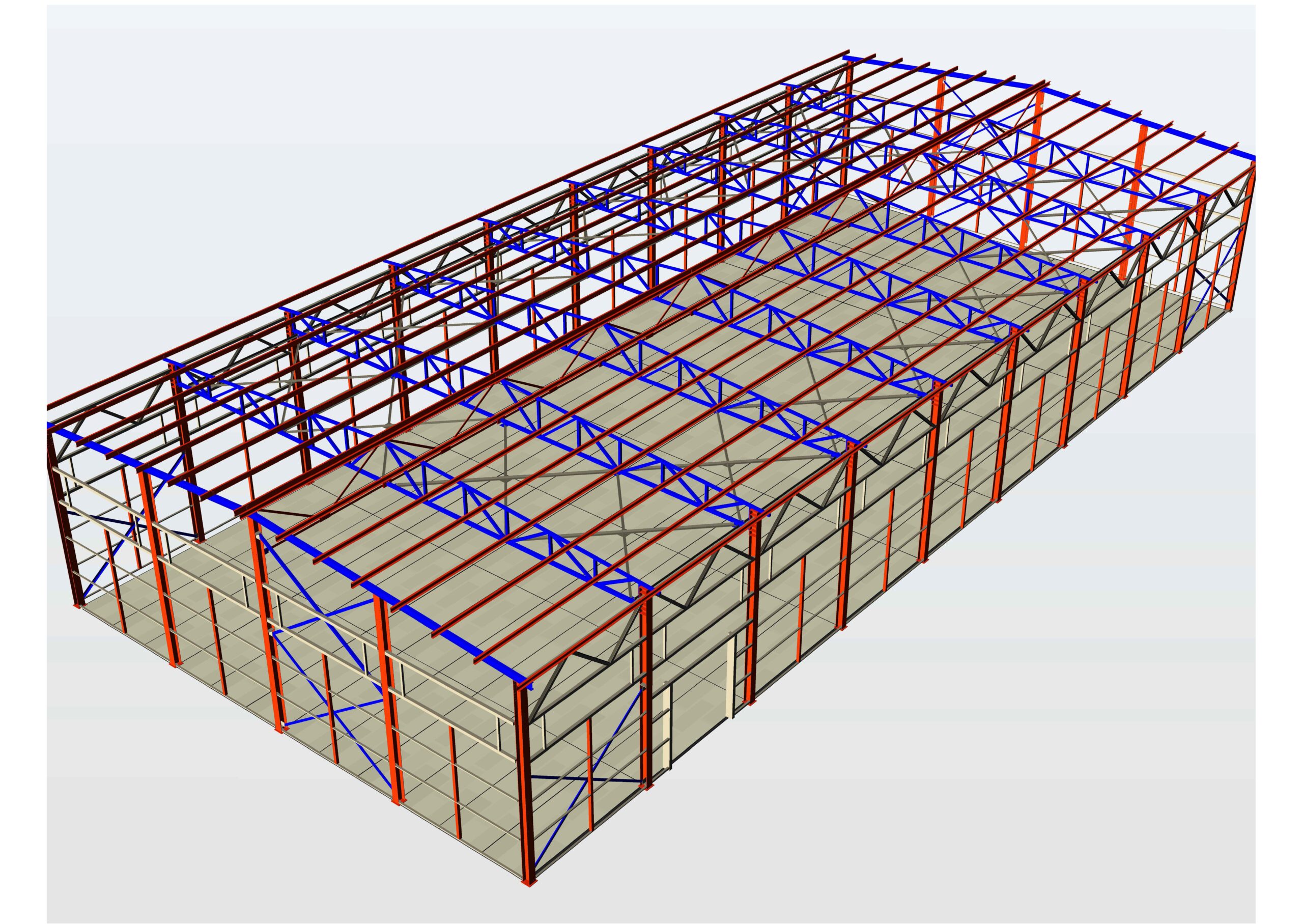 3D модель Металлический каркас ангара