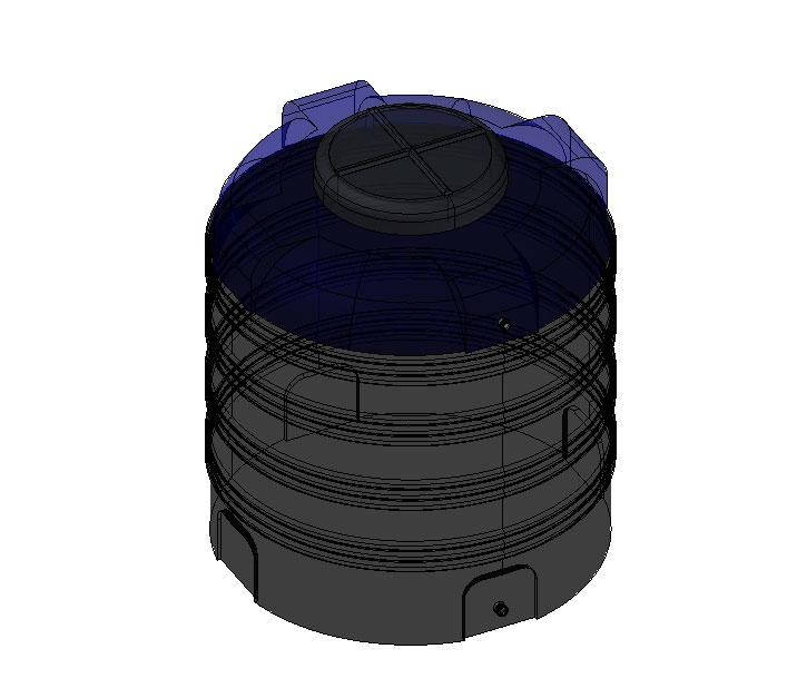 3D модель Бак вертикальный пластиковый 3000 л.