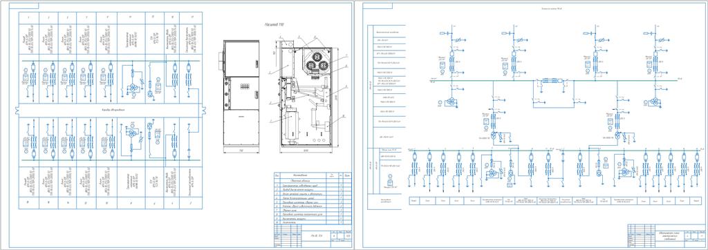 Чертеж Проект понижающей проходной подстанции 110/10 кВ