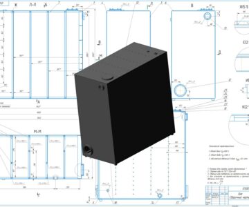 3D модель Гидробак сварной конструкции из нержавеющей стали объёмом 500 л