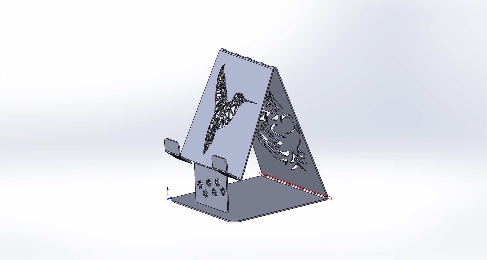 3D модель Подставка для телефона ( Рисунок кошки и колибри)