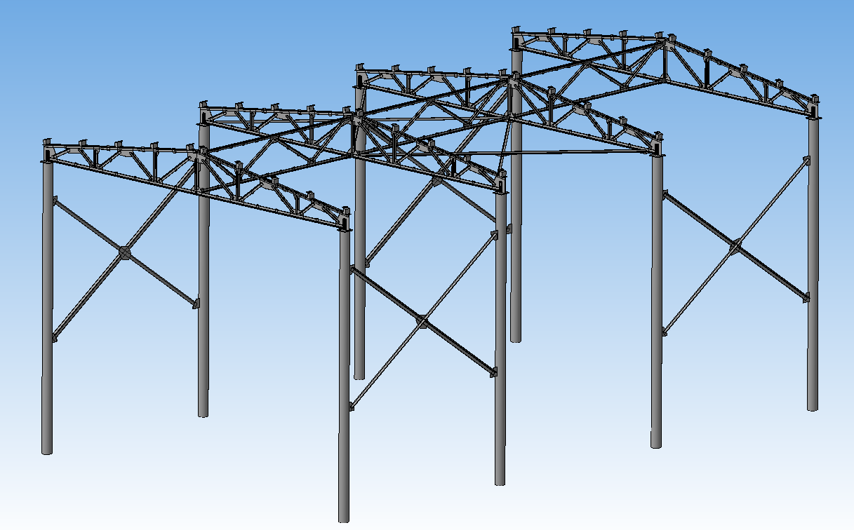 3D модель Металлоконструкция склада