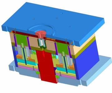 3D модель 8-ми гнёздная литьевая форма для термопластавтомата