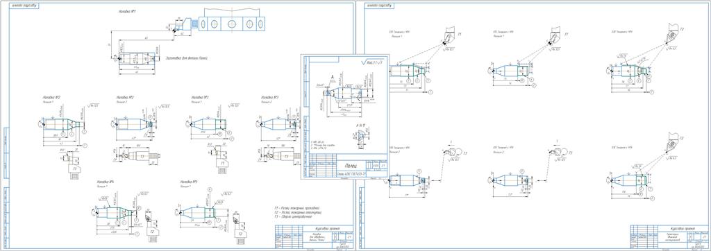 Чертеж Разработка карты наладки для каждого технологического перехода для изготовления детали "Палец"