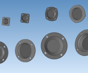 3D модель Крышки торцовые глухие по ГОСТу 13219-81 для корпусов подшипника качения диаметром 47-150 мм.
