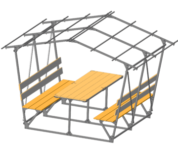 3D модель Беседка сборная из профильной трубы