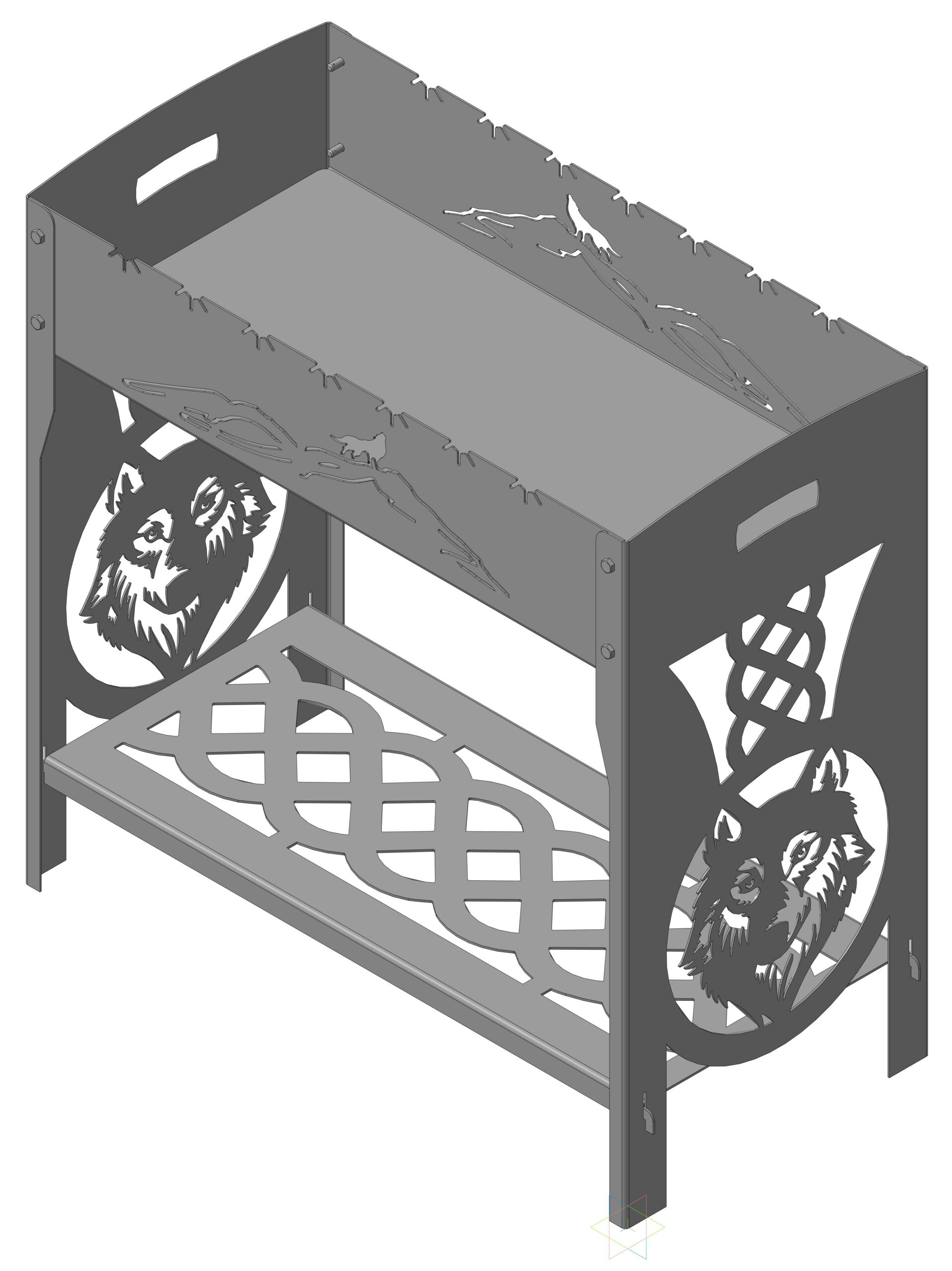 3D модель Разборный мангал Волк