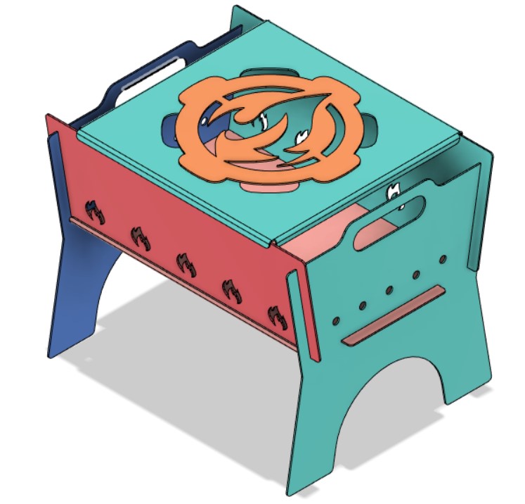 3D модель Мангал разборный 400 х 250 х 130