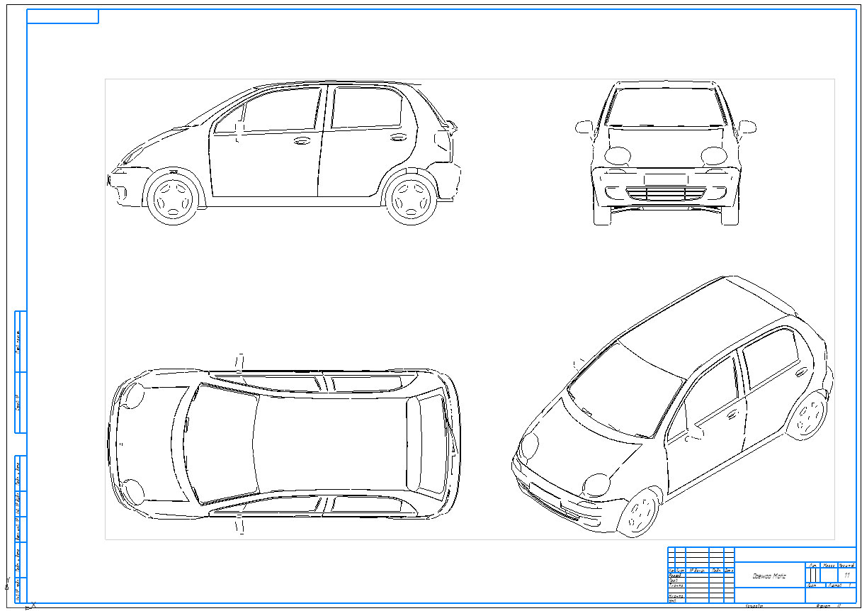 Чертеж Чертеж Daewoo Matiz