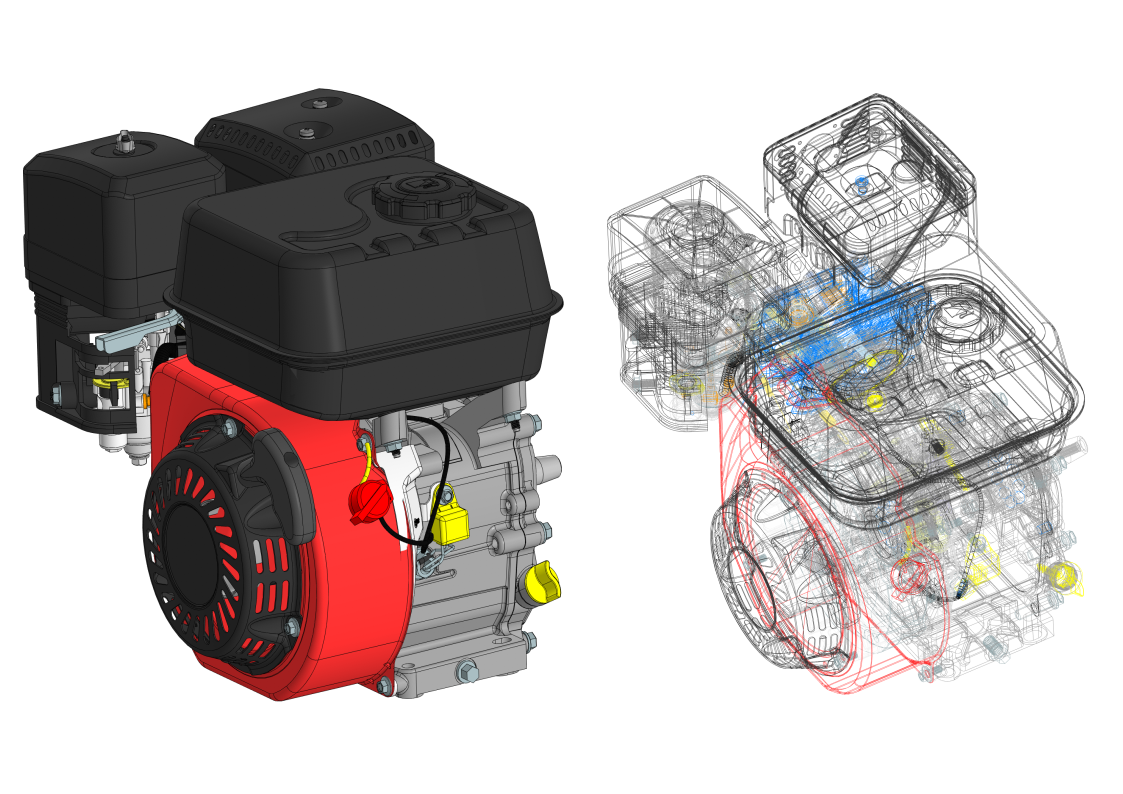 3D модель Двигатель Loncin LC 170F-2 (212сс)