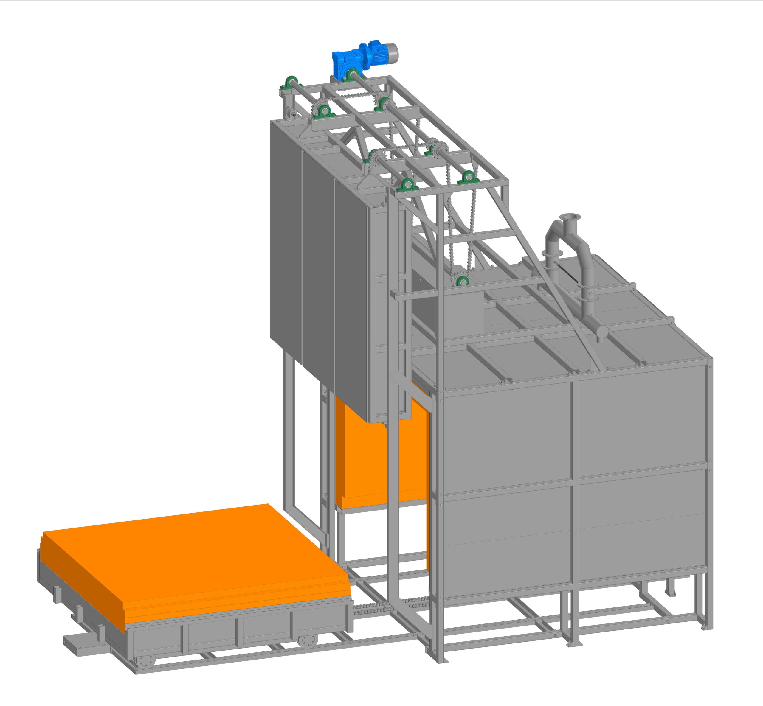 3D модель Закалочная печь с выдвижным подом