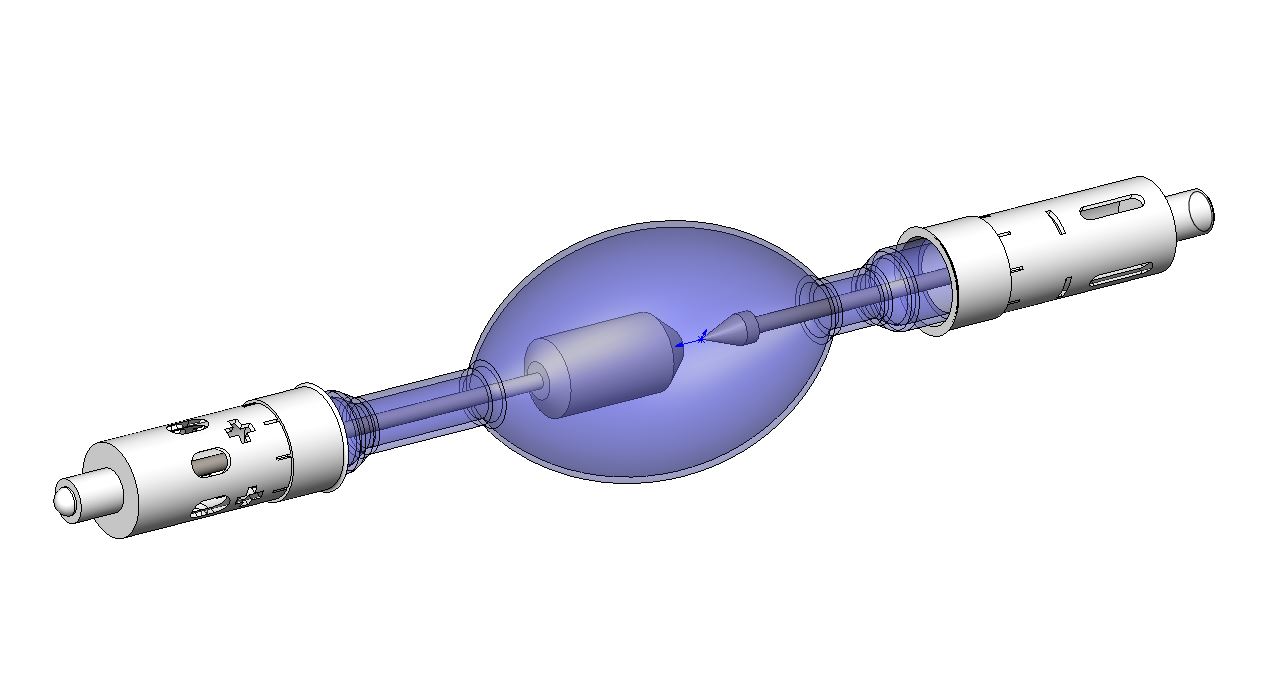 3D модель Лампа газоразрядная ксеноновая OSRAM XBO 6000W DTP OFR