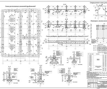 Чертеж Расчет и проектирование фундаментов котлованного типа гражданских и промышленных зданий на естественных основаниях