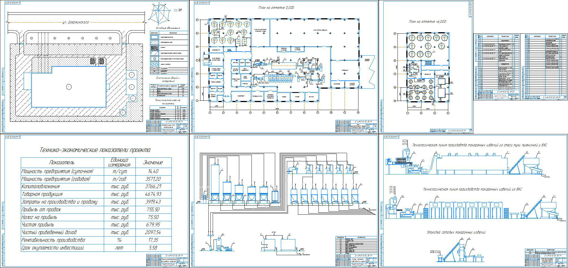 Чертеж Проект строительства цеха по выпуску макаронных изделий из бесклейковинного крахмалсодержащего сырья в г. Гродно