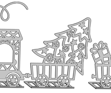 3D модель Поезд новогодний для лазерной резки