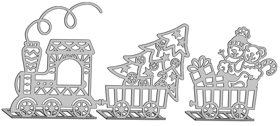 3D модель Поезд новогодний для лазерной резки
