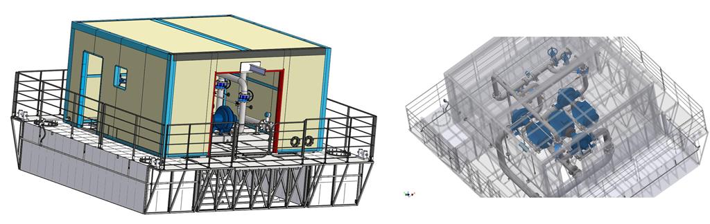 3D модель Плавучая насосная станция (ПНС) 640 м3/ч, напор 50 м