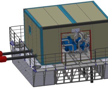 3D модель Плавучая насосная станция 320 м3/ч, напор 112 м, 2-е линии