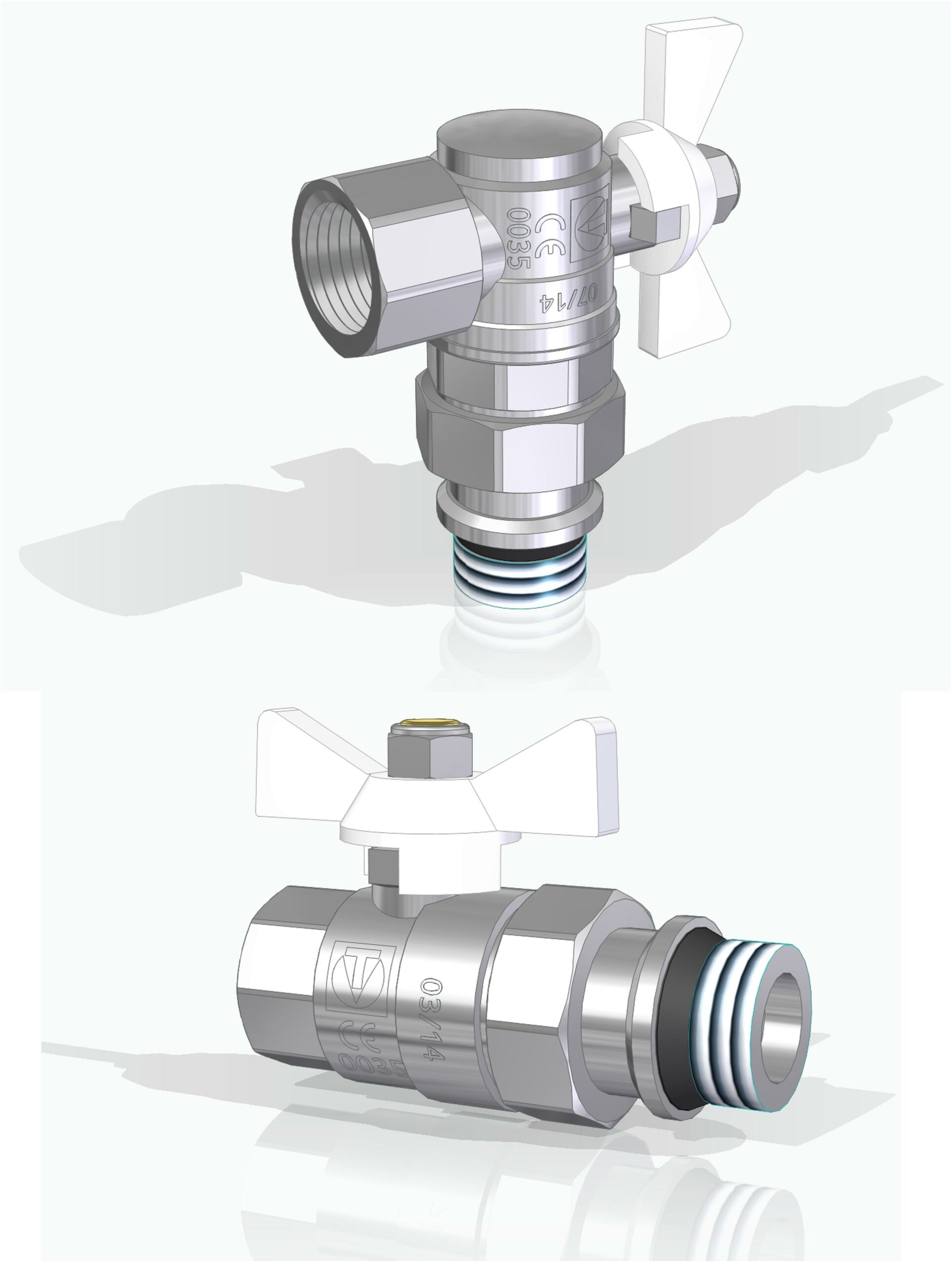 3D модель Краны шаровые Valtec VT.227.NRW.04 и VT.228.NRW.04