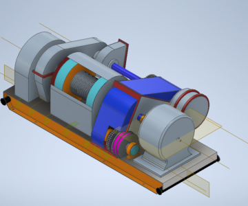 3D модель Лебедка буровая ЛБУ-1200. Габаритная модель