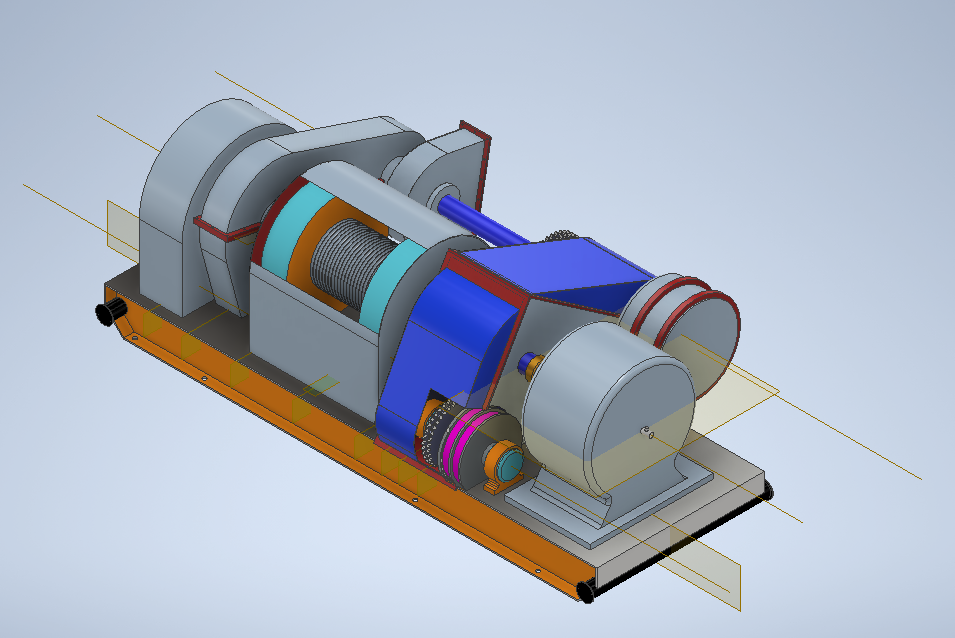 3D модель Лебедка буровая ЛБУ-1200. Габаритная модель