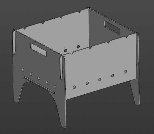 3D модель Мангал разборный из 4 мм