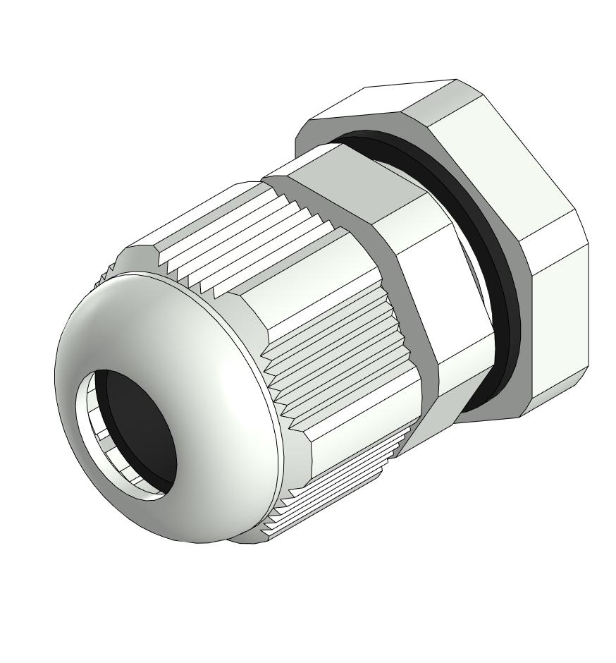 3D модель Кабельный ввод PG9 16 мм от IEK