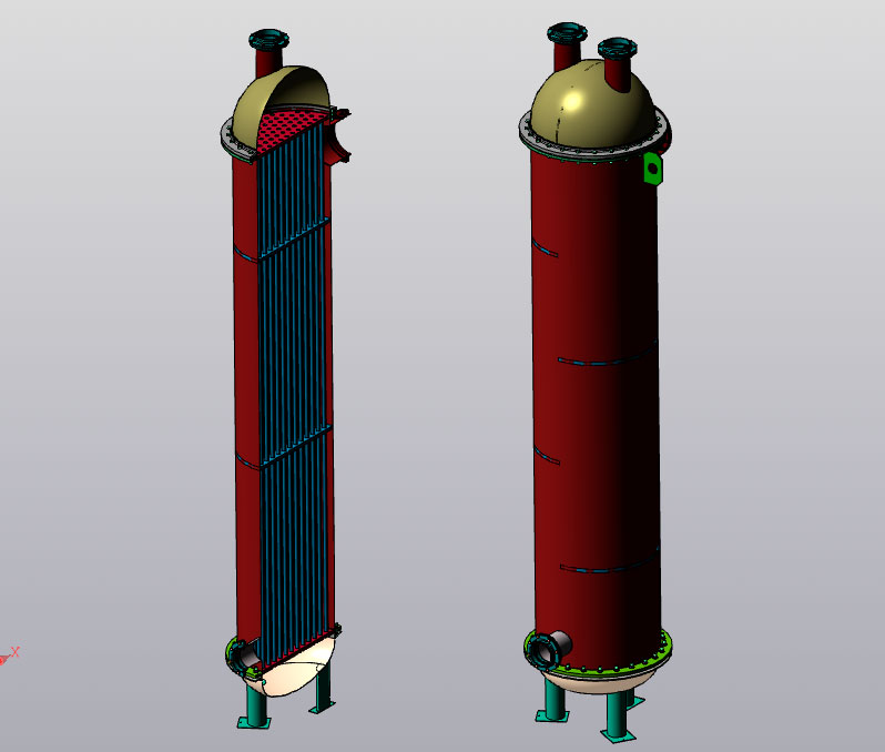 3D модель Кожухотрубный теплообменник ТОА