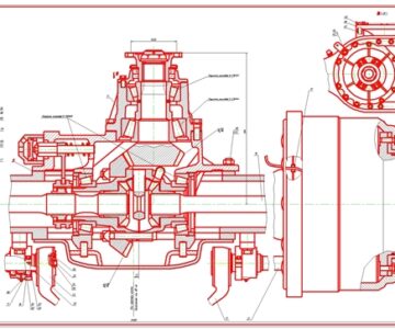 Чертеж Ведущий мост грузового автомобиля МАЗ-5551