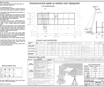 Чертеж Технологическая карта на монтаж плит перекрытий