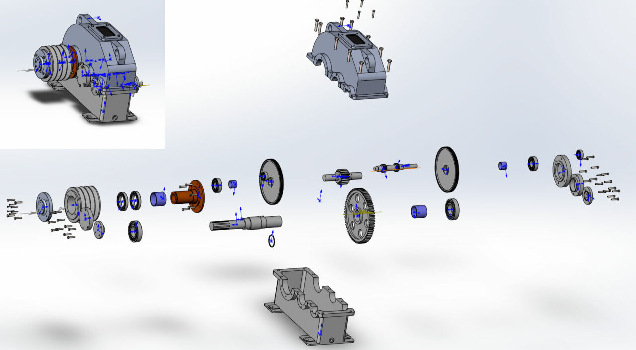 3D модель 3D Редуктор цилиндрический в SolidWorks