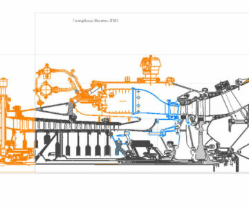 Чертеж Газотурбинный двигатель ДГ80Л